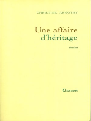 cover image of Une affaire d'héritage
